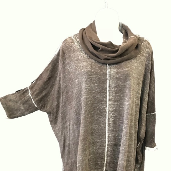 Democracy Tops - Democracy Brown Burn out boxy shirt Sz L